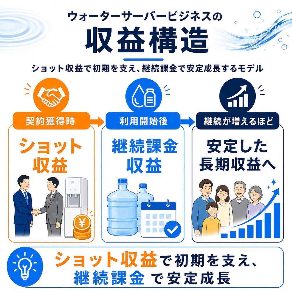 ウォーターサーバー事業の収益構造図