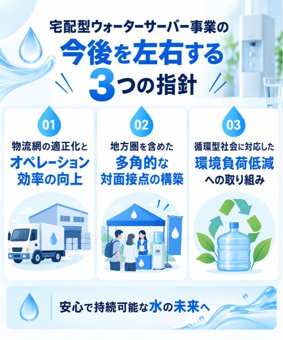 宅配型ウォーターサーバー事業の今後を左右する3つの指針